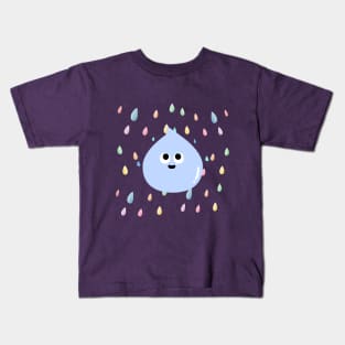 raindrops fall, raindrops, cute, lovely, adorable, charming, sweet raindrops Kids T-Shirt